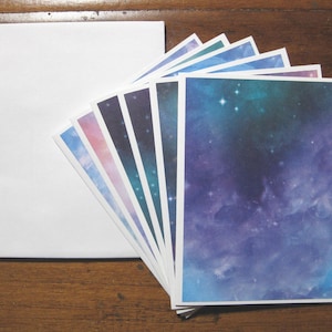 Galaxy Sky Grußkarten Set, 6er Set, Boxed Blanko Grußkarten, Grußkarten, Sternenhimmel Grußkarten, Chemo Geschenk, Dankeschön, Geburtstagsgeschenk