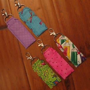 CLEARANCE Notions Chapstick Holder, Quilter Chapstick Holders, Fabric Lighter Holder, Fabric USB Holder, Swivel Clip Lip Balm Holder
