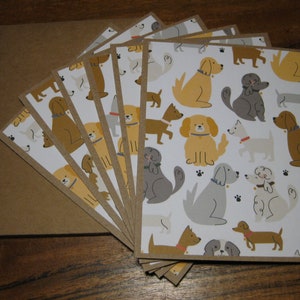 Notitiekaarten hond, set van 6 blanco notitiekaarten in doos, handgemaakte notitiekaarten, notitiekaarten cartoon hond met enveloppen, blanco notitiekaarten, cadeau leraar