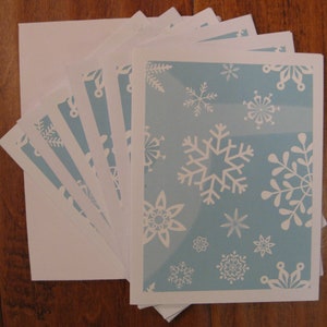 Snowflake card set of 6, Boxed blank notecard set,handmade note cards, notecards w/envelopes,Blank note cards, Stocking stuffer,Xmas gift