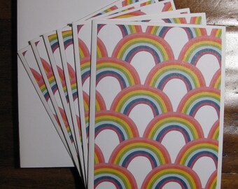 CLEARANCE Rainbow note cards, set of 6 Boxed blank notecards ,handmade cards, Pride notecards w/envelopes, LGBTQ blank cards, all occassion