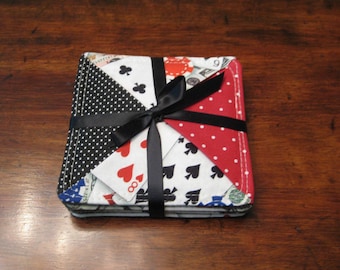 Handmade Cotton Fabric Coaster Set: Absorbent Wine Glass Coasters