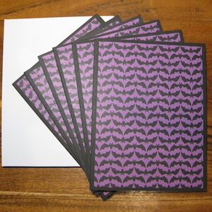Black Bat note card set of 6, Boxed blank notecard set, handmade note cards,Halloween notecards w/ envelopes, Blank notecards,Party Invites
