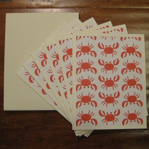 OP=OP Red Crab-kaartenset van 6, blanco kaartenset in doos, handgemaakte kaarten met enveloppen, blanco notitiekaarten, Maryland-kaarten, cadeau