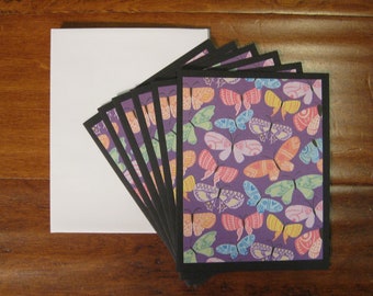 CLEARANCE Butterfly note cards,  set of 6 Boxed blank notecards, handmade note cards w/ envelopes, Chemo gift, Birthday gift