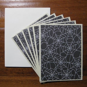 Spider web note card set of 6, Boxed blank notecard set, handmade note cards,Halloween notecards w/ envelopes, Blank notecards,Party Invites
