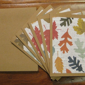 Herbst Blätter Karte, 6er Set, handgemachte Karte, Karte mit Umschlägen, Karte mit Umschlägen, Karte zum Schulanfang, Geschenk