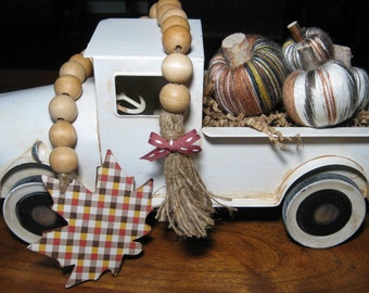 Yarn Wrapped Mini Pumpkins Set: Fall Tiered Tray Decor