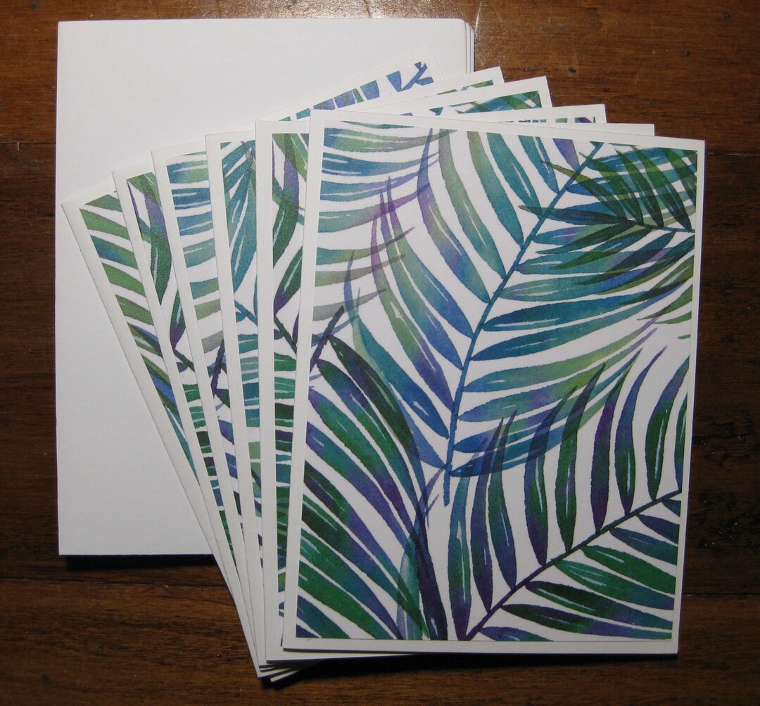 Palm Notecards: Handmade Botanical Thank You Cards, Set of 6 - Etsy ...