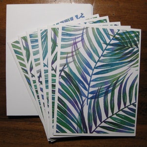 Cartes de correspondance en forme de palmier, lot de 6 cartes de correspondance vierges en boîte, cartes de correspondance botaniques faites main avec enveloppes, cartes de correspondance vierges, cadeau de remerciement