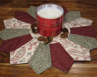 Dessus de table matelassé cachemire : Linge de table réversible en assiette Dresdan