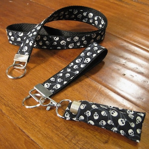 Glow in the Dark Skull Lanyard: Halloween Wristlet & Chapstick Holder