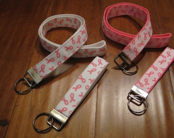 Pink Ribbon Lanyard: Breast Cancer Awareness ID Badge Holder