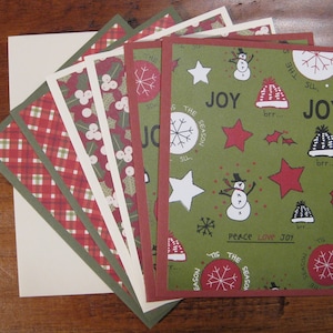 Set di 6 biglietti di auguri natalizi, set di biglietti vuoti in scatola, biglietti fatti a mano, biglietti con buste, biglietti vuoti invernali, biglietti a quadri
