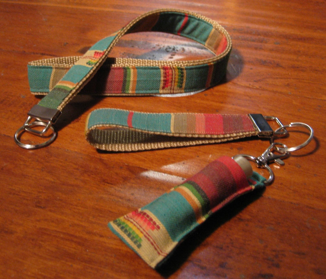 BOHO Lanyard, Bohemian Wristlet Keychain Jacquard Woven ID Badge Holder,aztec Key Chain,student