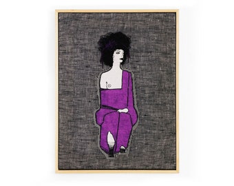 Egon Schiele Embroidery Art / Hand embroidery / Wall Art / Framed Embroidery / 9 in. x 12 in / 24 cm x 32 cm / IN STOCK