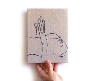 Egon Schiele Hands Embroidery Art / Hand embroidery / Wall Art / Small Embroidery / 6 in. x 8 in / 15 cm x 20 cm