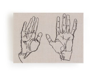 Egon Schiele Hands Embroidery Art / Hand embroidery / Wall Art / Small Embroidery / 6 in. x 8 in / 15 cm x 20 cm / MADE TO ORDER