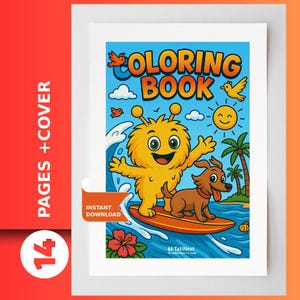 Coloring Book - Monster&#39;s Life | Kids Printable PDF | Cute Monster Coloring Pages for Children
