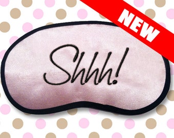 Shhh Custom Made Embroidered Eye Mask - favorite on pinterest tumblr instagram polyvore