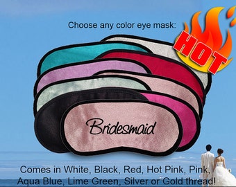 Bridesmaid Custom Made Embroidered Eye Mask - favorite on pinterest tumblr instagram polyvore