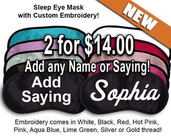 2 Custom Made Embroidered Eye Mask ON SALE - favorite on pinterest tumblr instagram polyvore