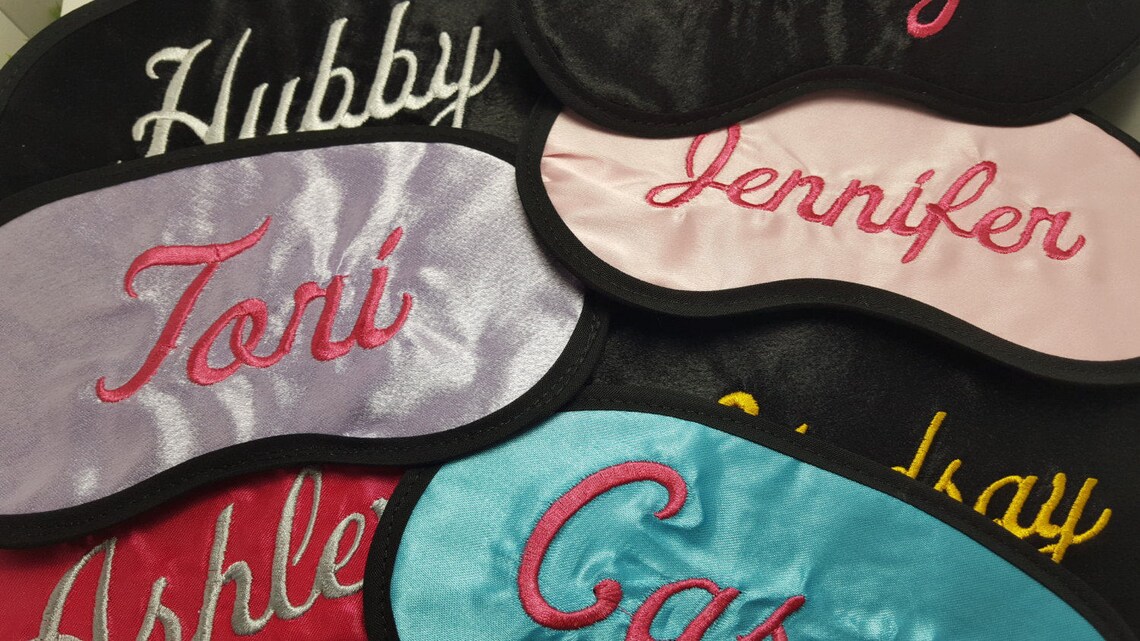 25 Custom Embroidered Eye Masks Bulk Discount price Etsy