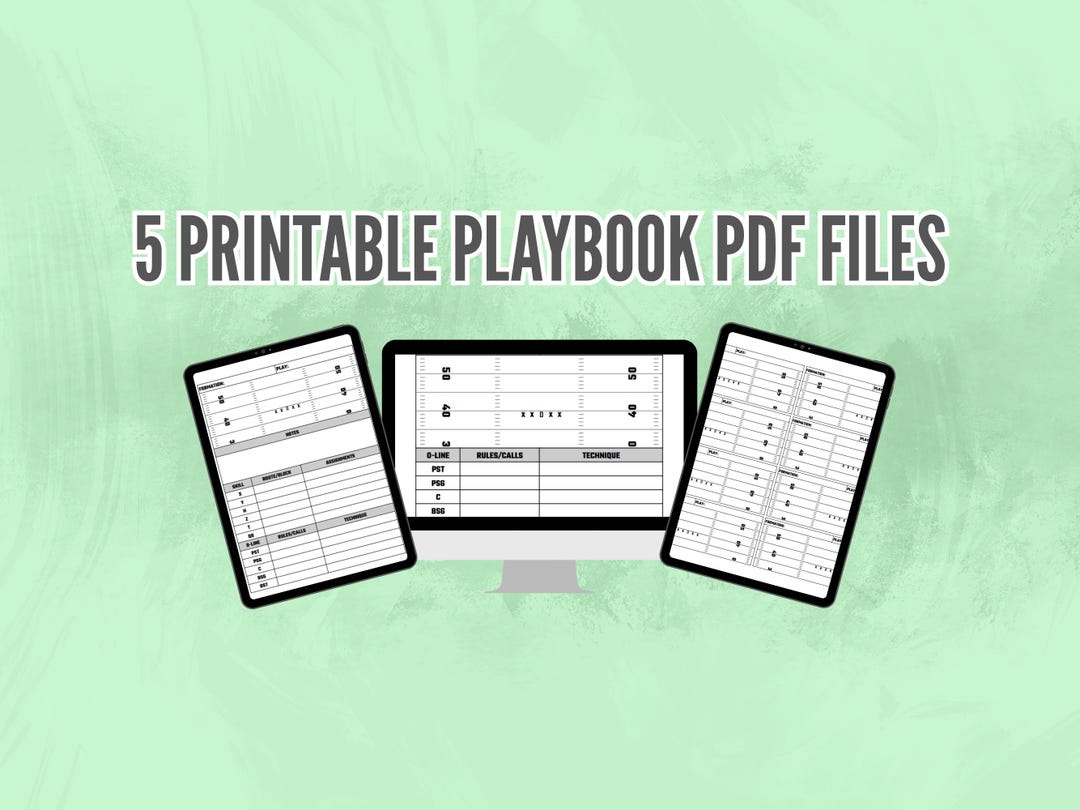 Football Coaches Playbook Template | Printable Practice Planner ...