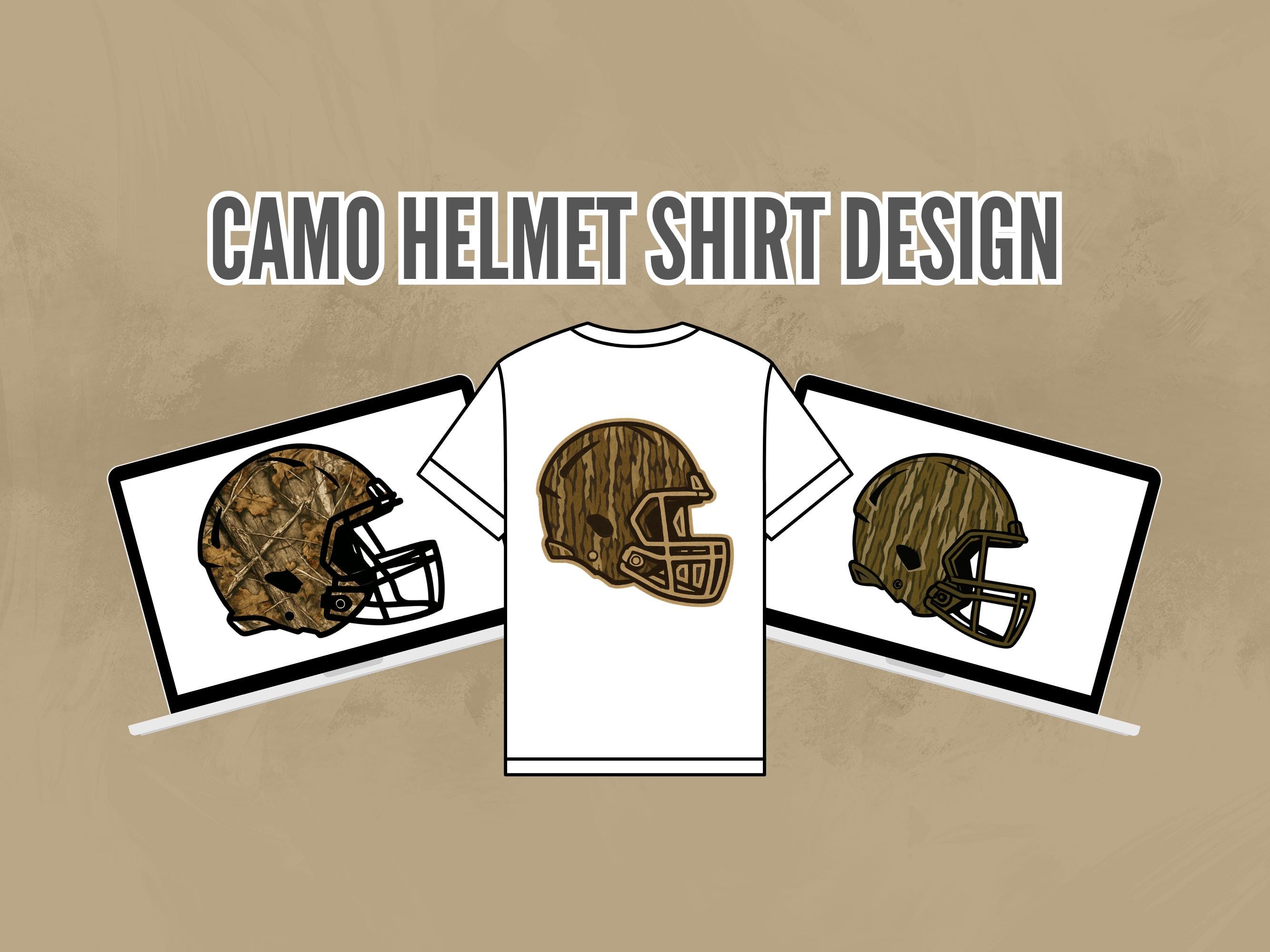 camo outline for football helmet Camo Football Helmet Design: Sports Fan Shirt/Sticker