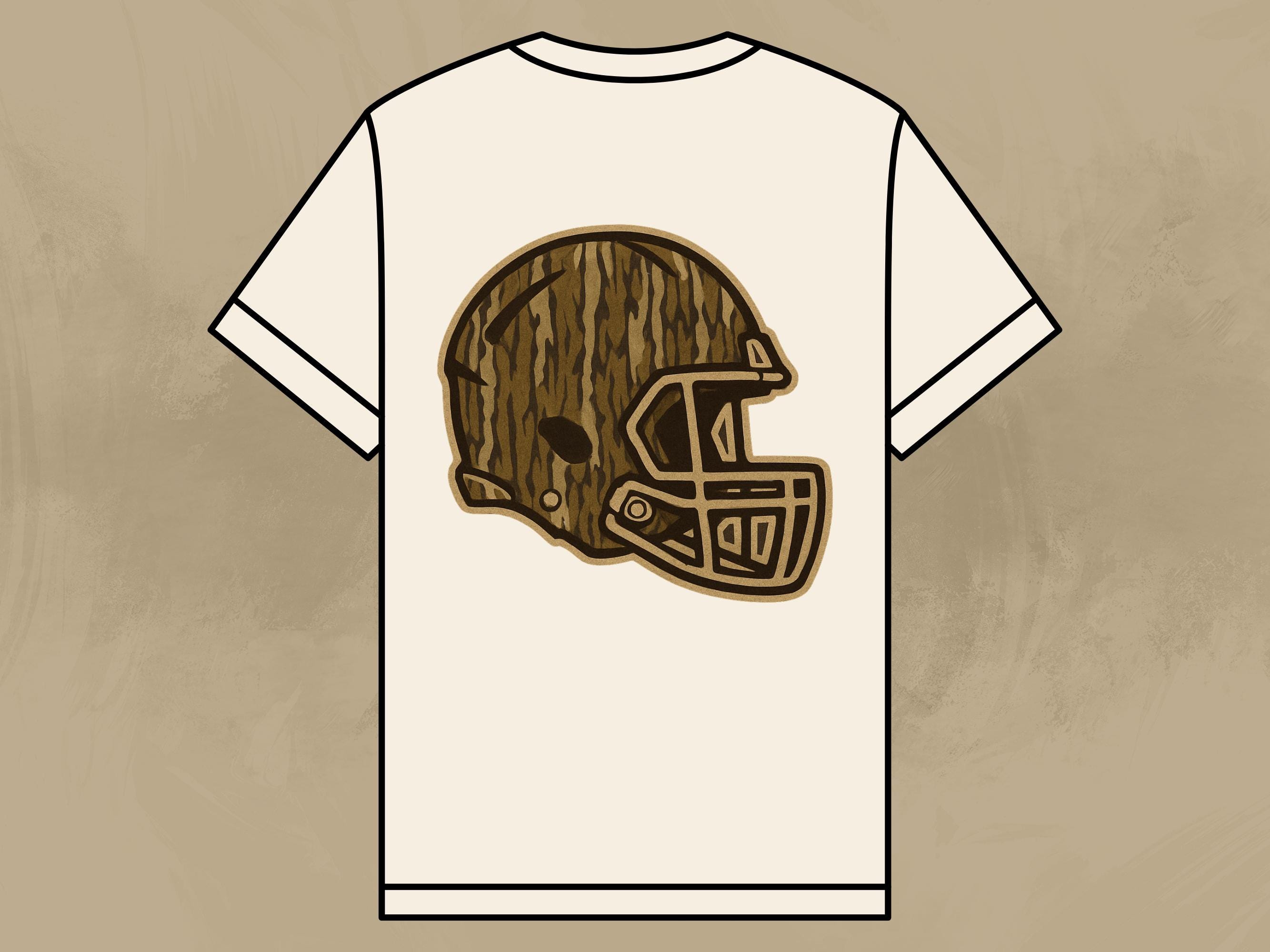 camo outline for football helmet Camo Football Helmet Design: Sports Fan Shirt/Sticker