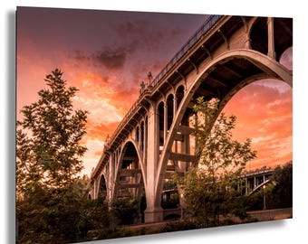 LA Pasadena Colorado Street Bridge Sunset Historic Landmark Los Angeles Wall Art Photo Print