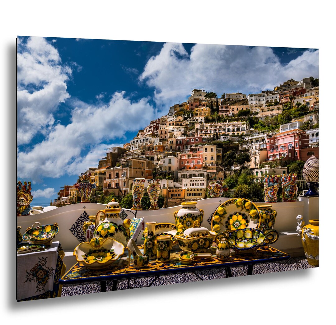 Italy Amafi Coast Positano Mountain Houses Ceramic Shop Wall Art Photo ...