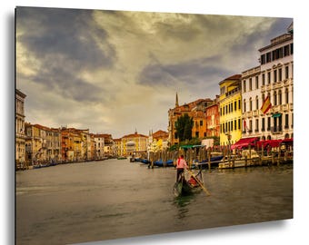 Italy Venice Venezia Grand Canal Gondolier Golden Hour Wall Art Photo Print