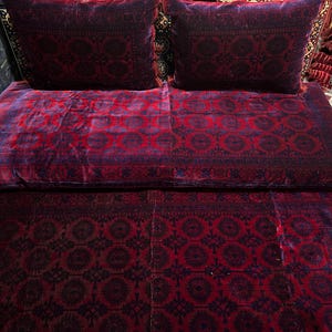 Set of 1 floor sofa cover + 2 double side pillows covers Afghan tohsak, Arabic Moroccan , gift for new afghan couple (cover only 3pcs)