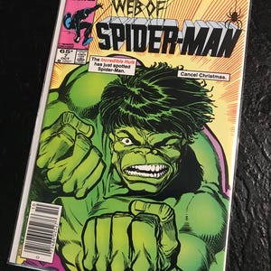 Web of Spider-Man #7 Vintage Comic Hulk Cover