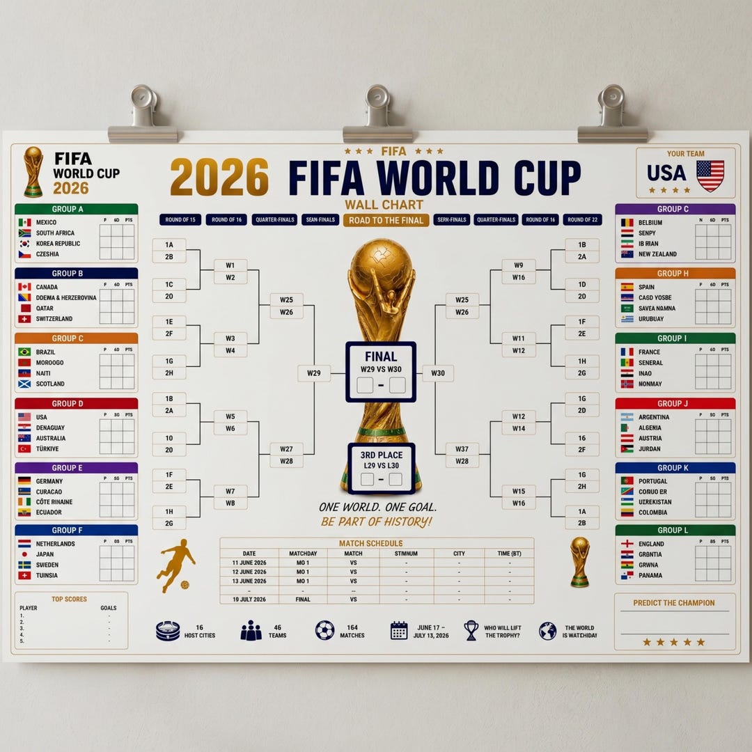 Poster De La Coupe Du Monde De La FIFA 2026 Calendrier Du Suivi Des poster-de-la-coupe-du-monde-de-la-fifa-2026-calendrier-du-suivi-des
