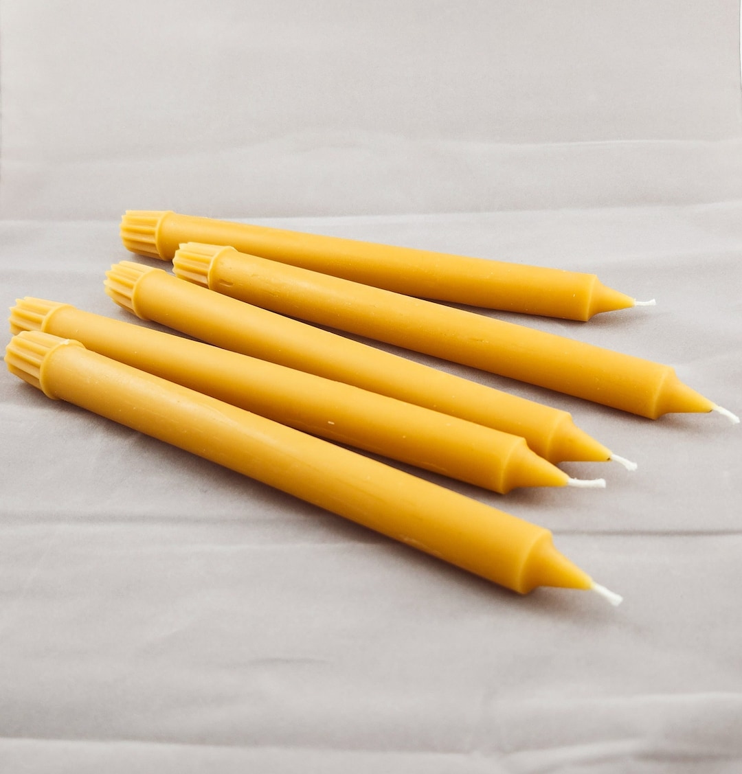 100% Beeswax Taper Candles | 2 | 12 - 1 Dozen, 12 sticks