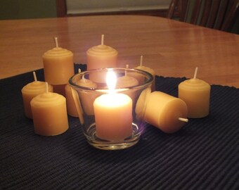 One dozen beeswax votive candles
