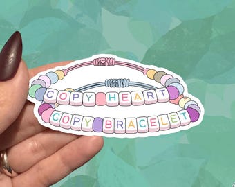 Artemis II Friendship Sticker, "Copy Heart, Copy Bracelet" Quote (Water-Resistant)