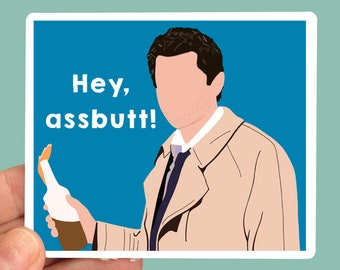 Castiel "Hey, assbutt" Quote Water-resistant Sticker