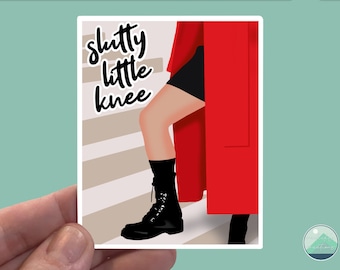 Hand-drawn Pedro Pascal “Slutty little knee” Met Gala Quote Water-resistant Sticker