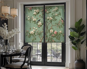 Chinoiserie Blackout Roller Blind: Custom Printed Window Shade