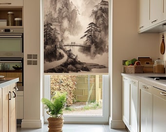 Landscape Blackout Roller Blind: Custom Printed Window Shade