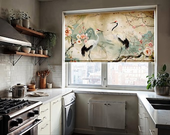 Chinoiserie Blackout Roller Shade: Custom Printed Window Blind