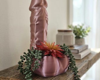 Big Girtha Penis Planter & Candy Bowl | Funny Adult Gag Gift | Novelty Succulent Planter | NSFW Home Decor | Funny Desk Decor