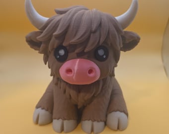 Hamish- Cute Highland Cow organizer for Pens, Makeup Brushes & More  | 3D Printed Desk Organizer, Office Decor