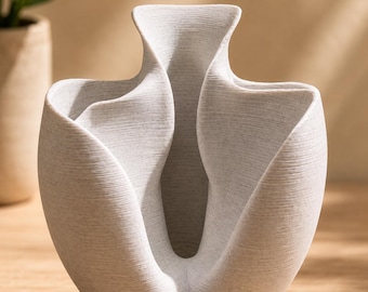 Origin Series Bloom Vase: Abstract Organic Planter, Feminine Sculpture (3D Printed)