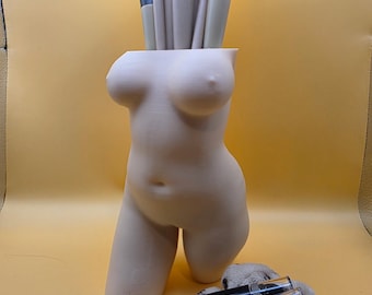 Hazme sonrojar - Soporte para brochas de maquillaje / Organizador de tocador único / Decoración para esculpir el cuerpo / Vaso para guardar cosméticos / Regalo divertido y elegante