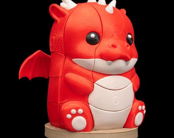 Dragon Pile-Up Stacking Puzzle – Layered 3D Printed Fantasy Desk Toy