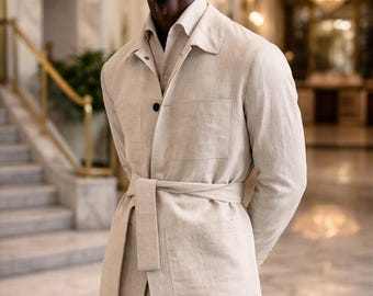 Men’s Beige Linen Suit – Luxury Tailored Summer Suit, Wedding & Formal OutfitBy Maricsuits